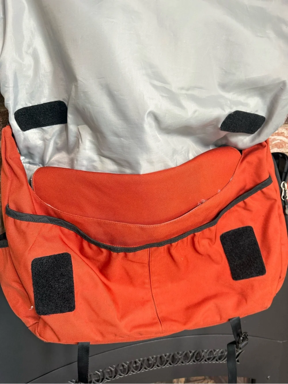 Patagonia Men's Messenger Bag in Rust-Orange with Black Trim